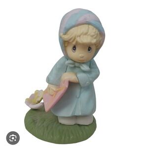 Precious Moments March Miniature Monthly Figurine Girl with a Kite Vintage 1989